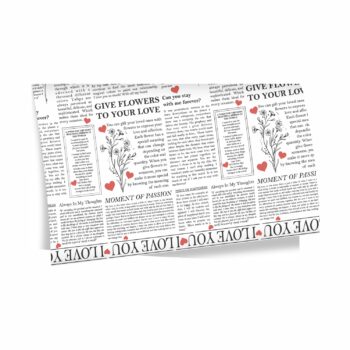 Papel Seda Love Journal Corações 49cmx69cm 50fls Branco/Preto