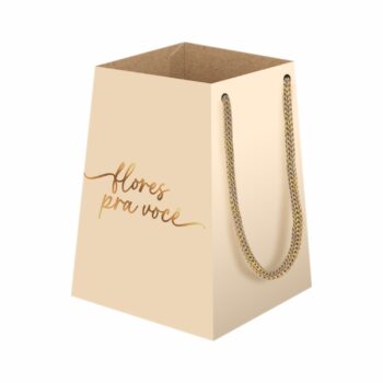Vaso Kraft Amsterdam Flores Pra Você C/Hot Stamping 23cmx17cmx13cm 06pç Barbante