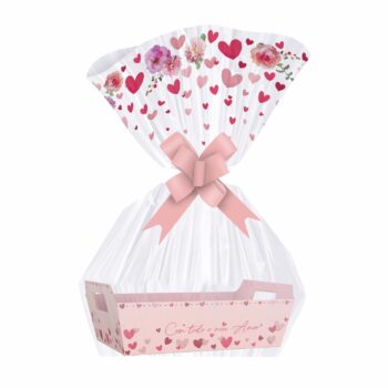 Saco Poli Flores Com Amor 45cmx58cm 25pç Multicor