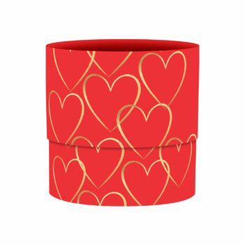 Cachepot Acrílico Milão Modern Love C/ Hot Stamping 15cmx15cm 1pç Vermelho/Ouro