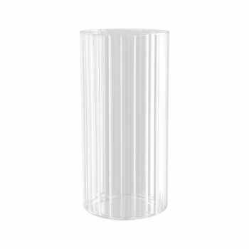 Vaso Vidro Canelado 9,5cmx19,5cm Incolor