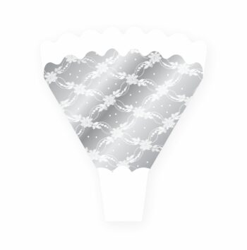 Bouquet Taça Lace 44cmx9cmx50cm 50pc Branco
