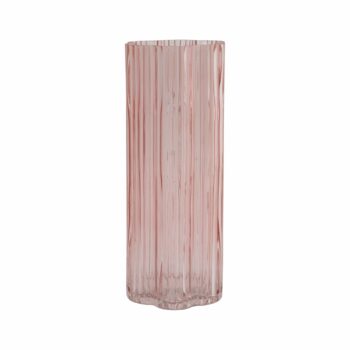 Vaso Vidro Flor 10cmx25cm Rosa