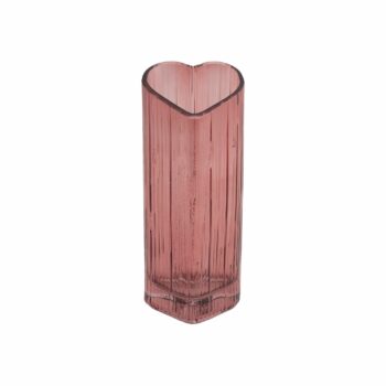 Vaso Vidro Coração 9cmx22cm Vermelho