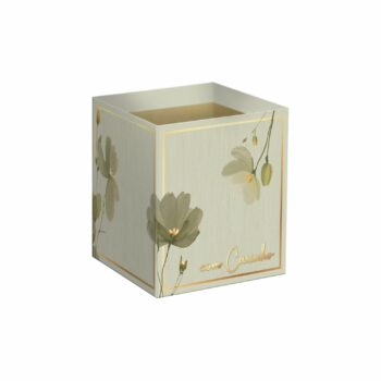 Cachepot Quadrado Fiorella C/Hot Stamping 11cmx11cmx11cm 10pc Verde Bruma/Ouro