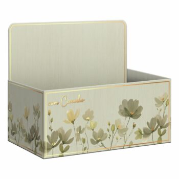 Caixa Display Fiorella C/Hot Stamping 27,5cmx11,5cmx18,5cm 1pç Verde Bruma/Ouro