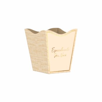 Cachepot Vintage Entre Folhas Pequeno 10pc Barbante/Ouro