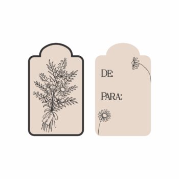 Tag Pra Você 4,5cmx7cm 10pçs Beige/Preto