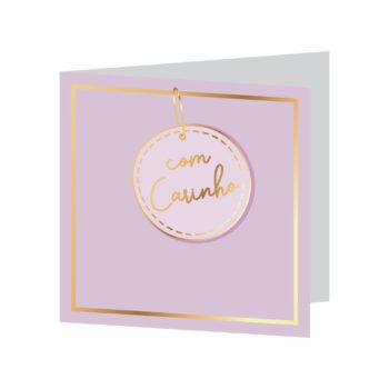 Cartão Felicitá C/Hot Stamping 09cmx09cm 10pçs Lilás Malva
