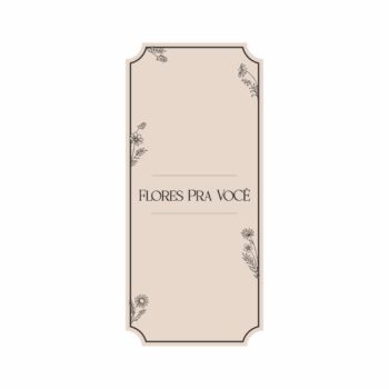Cartão P/ Flores Flores Pra Você 14,5cmx32cm 6pçs Beige/Preto