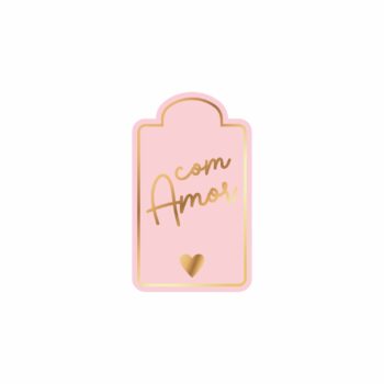 Tag Felicitá 4,5cmx7cm 10pçs Rosa Pétala