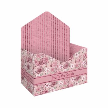 Caixa Envelope Bella Flora C/ Hot Stamping 22cmx12cmx13cm 3pç Rosa Pó/Rosé