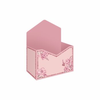 Mini Caixa  Envelope Bella Flora C/ Hot Stamping 10cmx5,5cmx7cm 6pç Rosa Pó/Rosé
