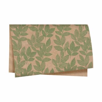 Papel Kraft Entre Folhas 68cmx79cm 25fls Natural/Verde Ficus
