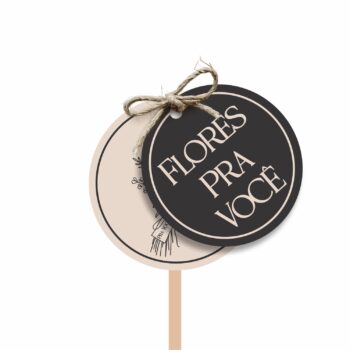 Pick MDF Flores Pra Você 68mmx68mm 1pç Beige/Preto