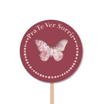 Pick MDF Pra Te Ver Sorrir 70mmx70mm 1pç Merlot