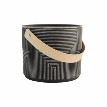 Vaso Cerâmica Prisma 14cmx12cm 1pç Preto