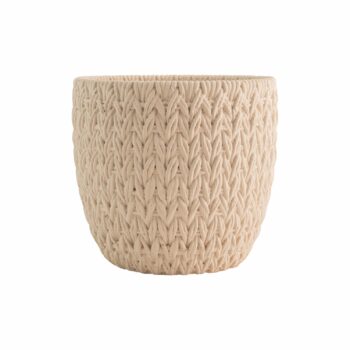 Vaso Cimento Tricot 14cmx13cm 1pç Off White