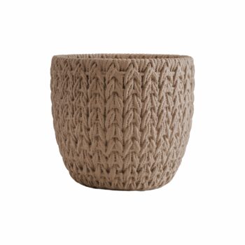 Vaso Cimento Tricot 14cmx13cm 1pç Capuccino