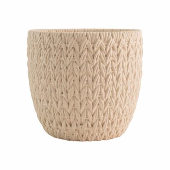 Vaso Cimento Tricot 17cmx16cm 1pç Off White