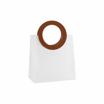 Sacola PVC Com Alça Couro 22cmx11cmx21cm 1pç Marrom