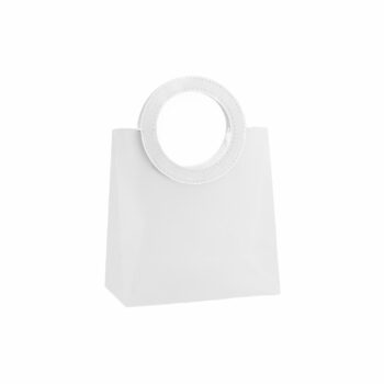 Sacola PVC Com Alça Couro 22cmx11cmx21cm 1pç Branca