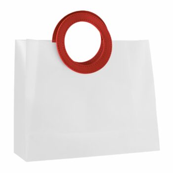 Sacola PVC Com Alça Couro 32cmx11cmx26cm 1pç Vermelha