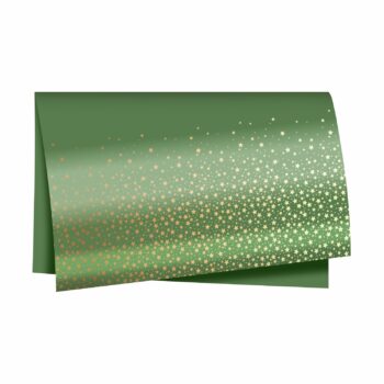 Poli Estrelas 49cmx69cm 50fls Verde/Ouro