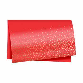 Poli Estrelas 49cmx69cm 50fls Vermelho/Ouro